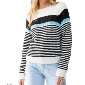 Sanctuary Women's Striped Sweater - Black, Blue, and Cream